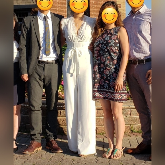 WHITE JUMPSUIT WITH LACE DETAIL - Picture 3 of 3